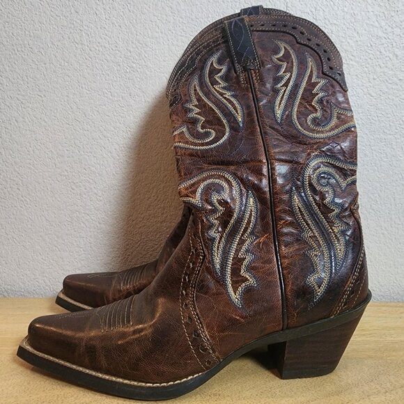 Ariat Boots Womens Size 6B Brown Leather Western Cowboy ATS Square Toe - Picture 6 of 14